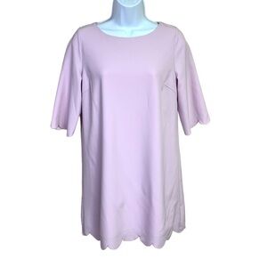 Small Tobi Lavender Purple Scalloped Shift Dress Half Sleeve Lined Party
